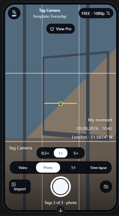 StampMyShot Camera Interface